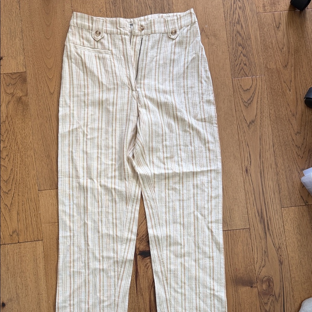 Billabong Cream and Tan Striped Pants
